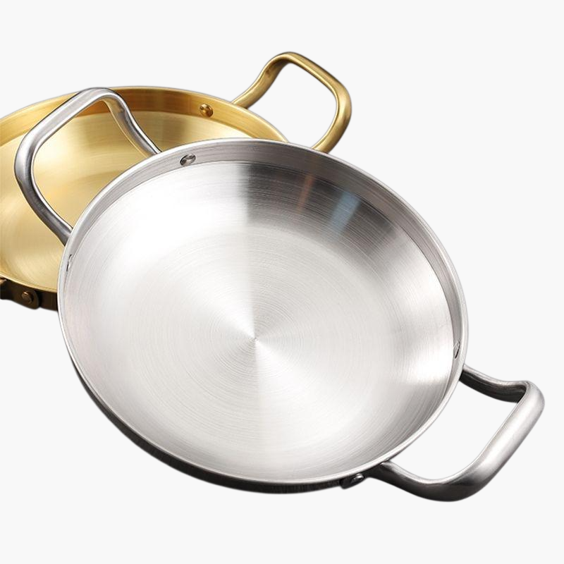 不鏽鋼加厚炒鍋菜盤雙耳炒鍋