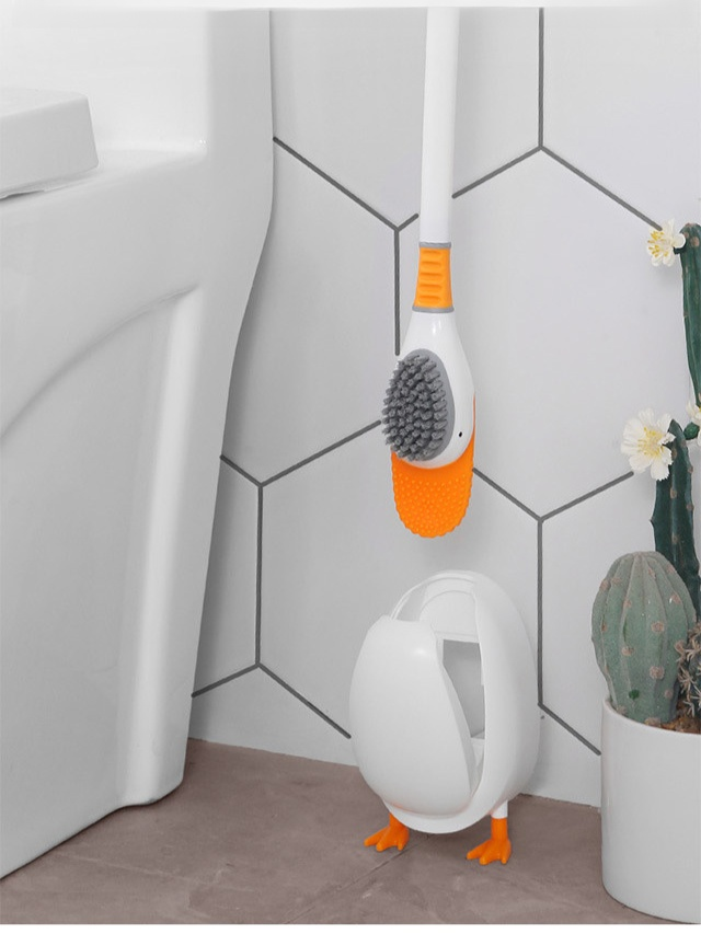 2-in-1-Enten-Wand-Toilettenbürste aus Silikon