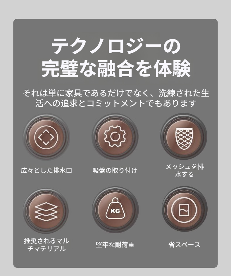 シンクに取り付けた吸盤式ネットラックの使用例