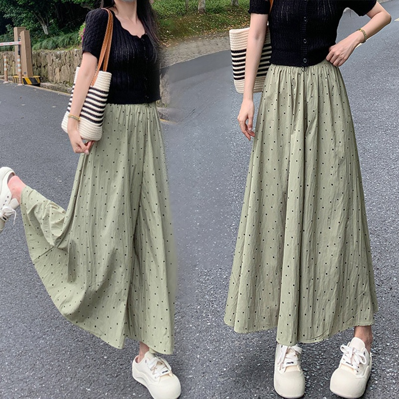 블루 도트무늬 치마바지