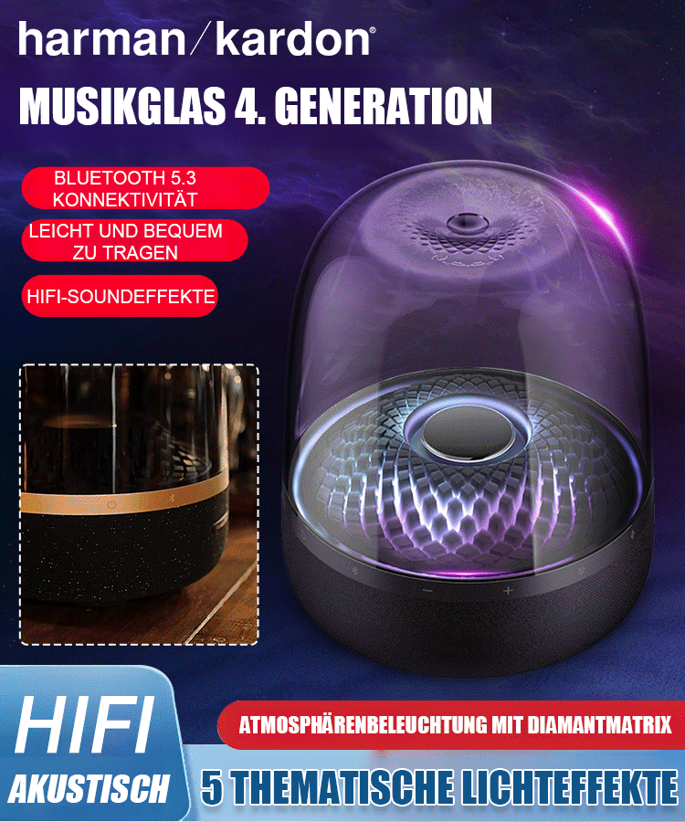 Glas Bunte Licht Bluetooth Lautsprecher