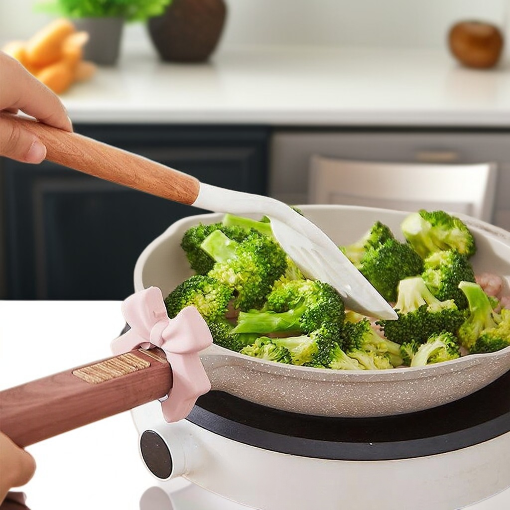 하트 모양 활 모양 실리콘 주걱 홀더