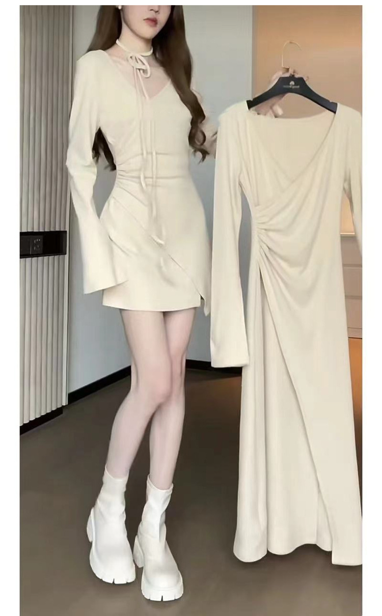 カシミヤニットワンピース着用イメージ