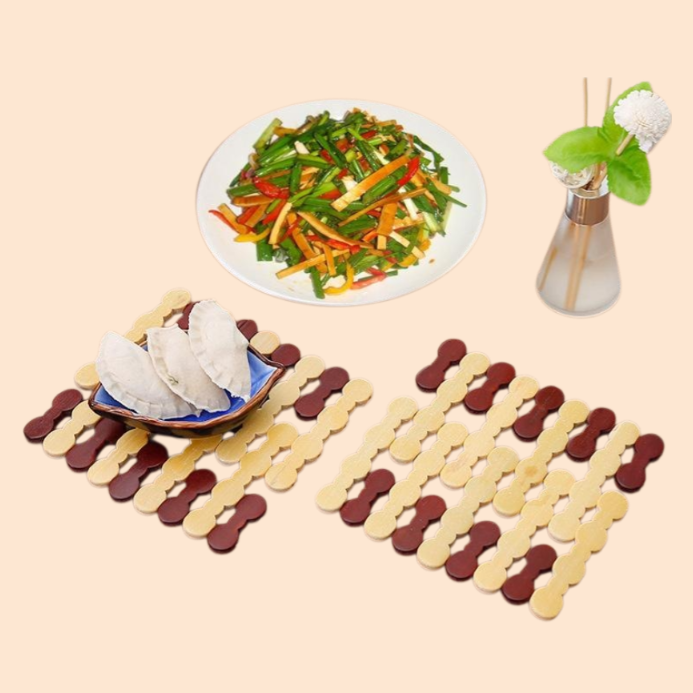 둥근 대나무 플레이스매트