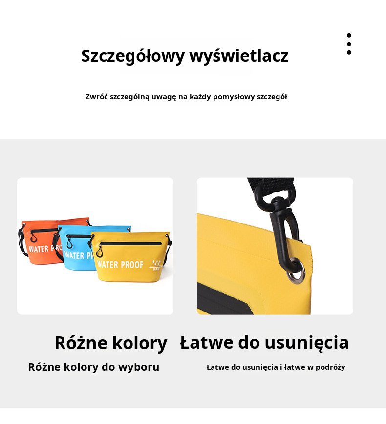 Wodoodporna torba, torba do przechowywania zapinana na zamek, wodoodporna torba do pływania na ramię