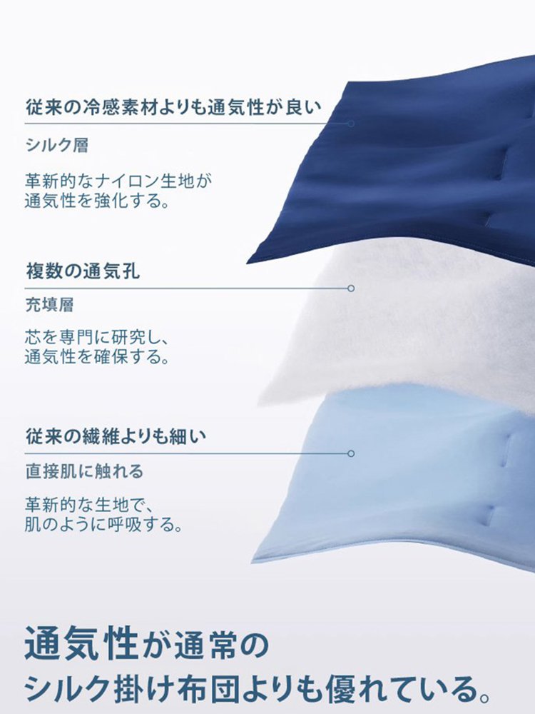 【掛けられるクーラー】冷感アイスシルク肌掛け布団