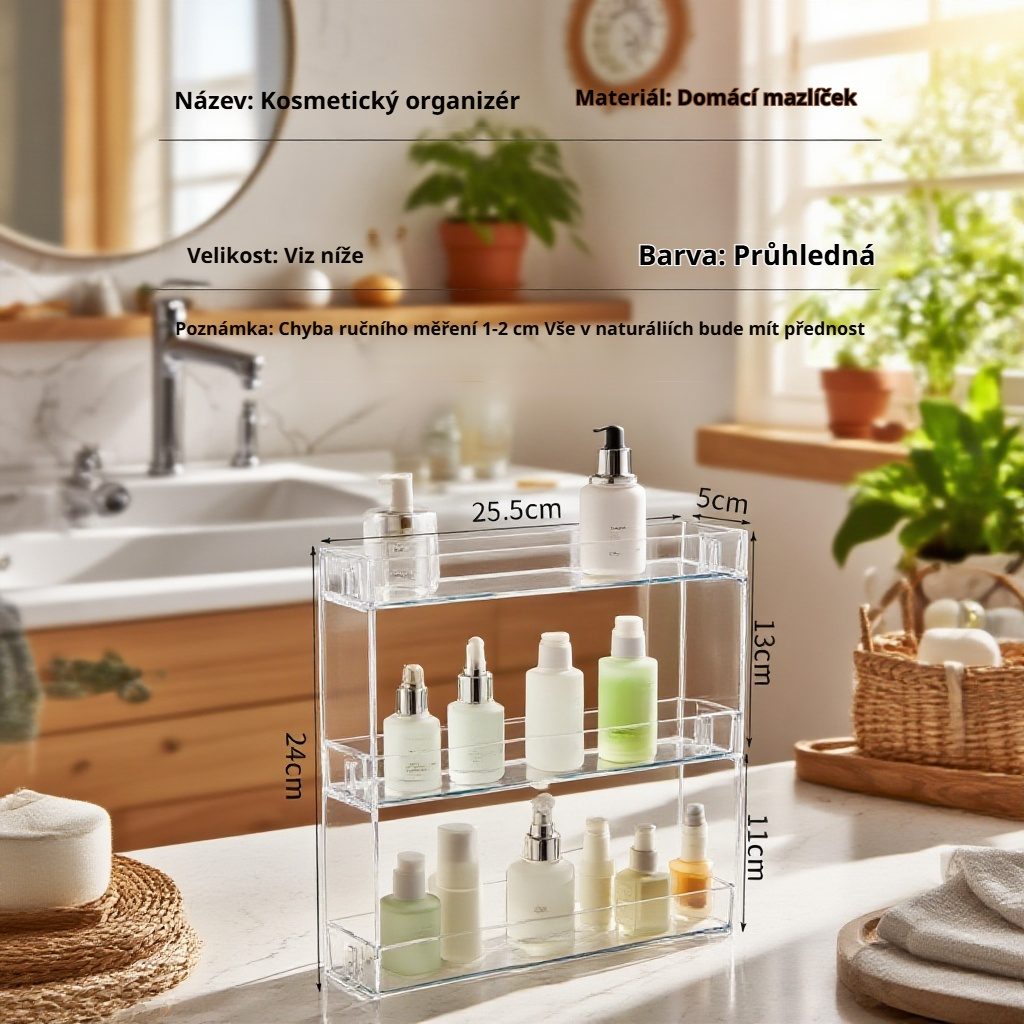Koupelnová police na kosmetiku – akryl