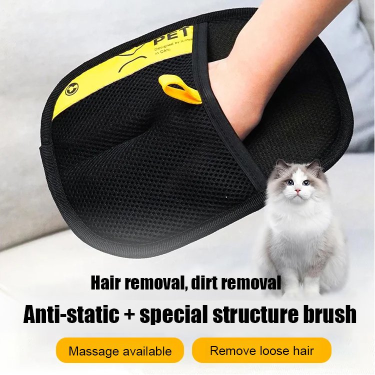 Two-way pet static hair removal gloves