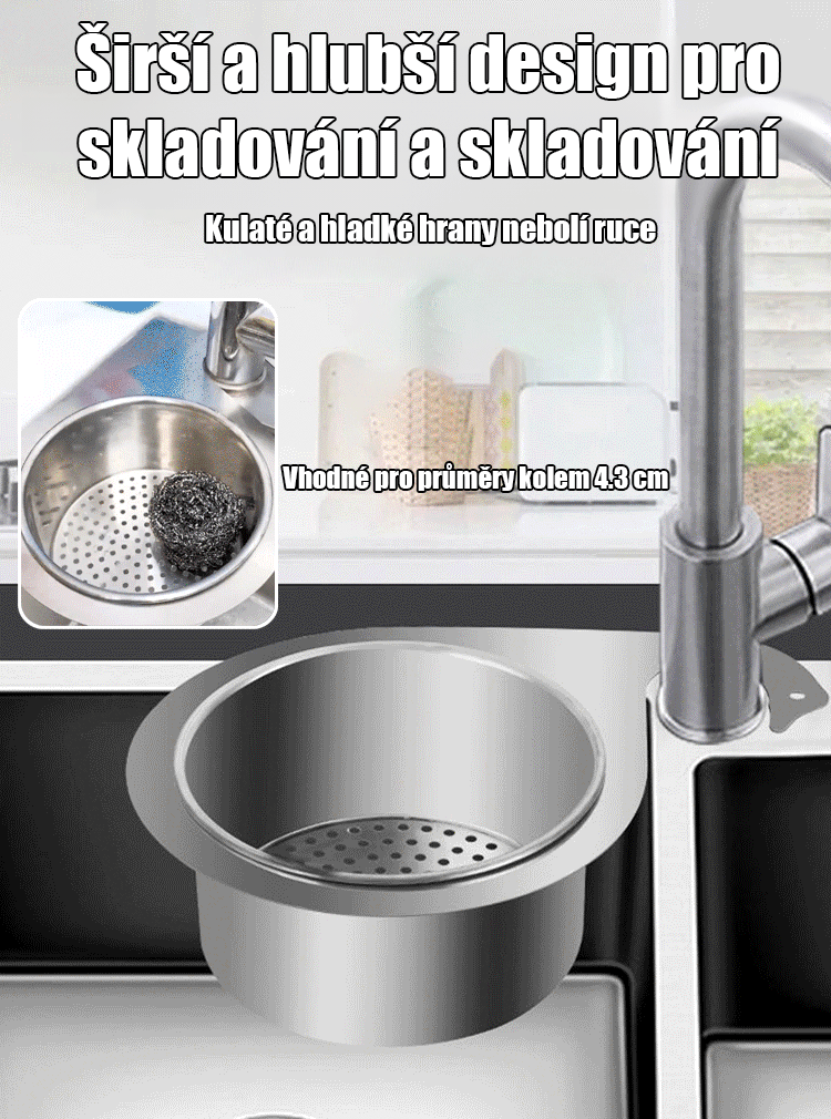 304 odtokový koš z nerezové oceli