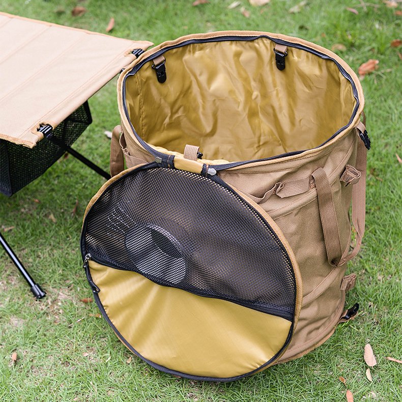 Coș de gunoi pliat pentru camping în aer liber
