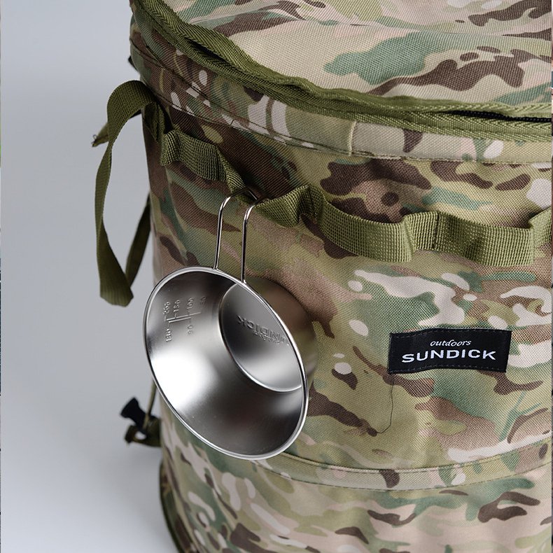 Coș de gunoi pliat pentru camping în aer liber