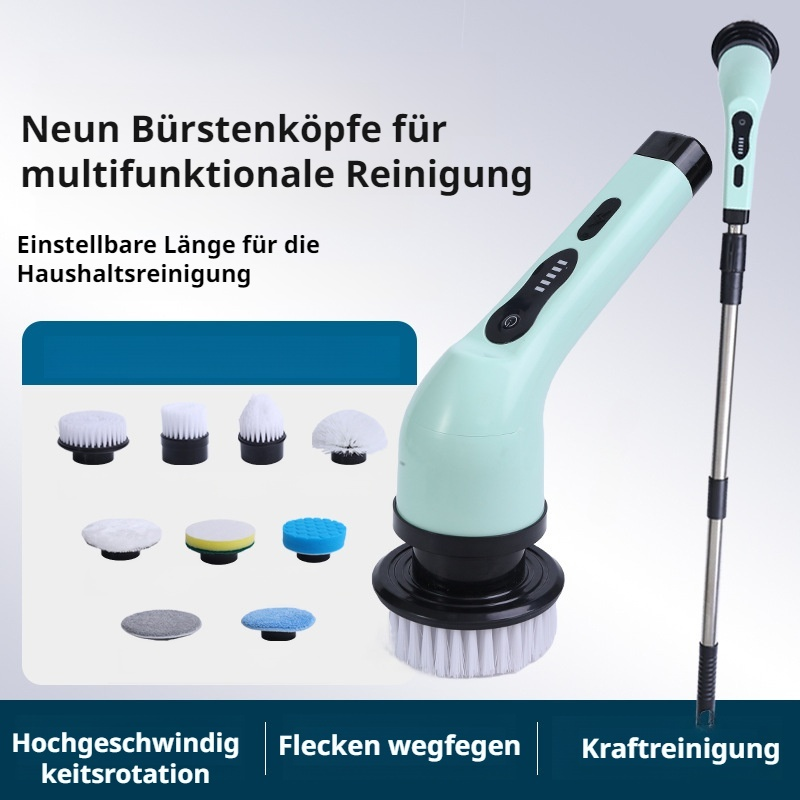Elektrischer Rotationsschrubber,lange und kurze Mehrzweckbürste, leistungsstarkes Reinigungsartefakt