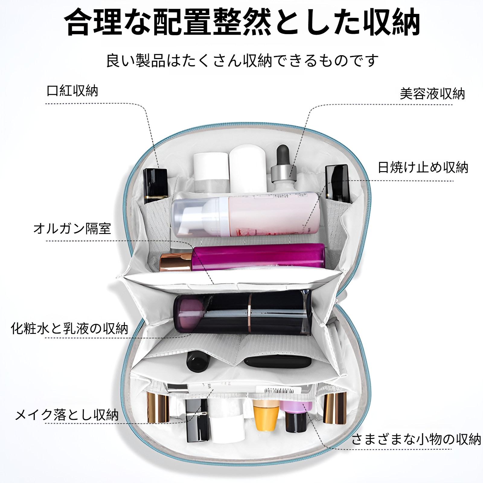 ガジェットポーチ コンパクト PC周辺小物 収納ケース 充電器 ケーブル モバイルバッテリー USB ハブなどの収納ポーチ トラベルポーチ レイヤー構造 スプラッシュ防止素材 保護ケース 収納バッグ 