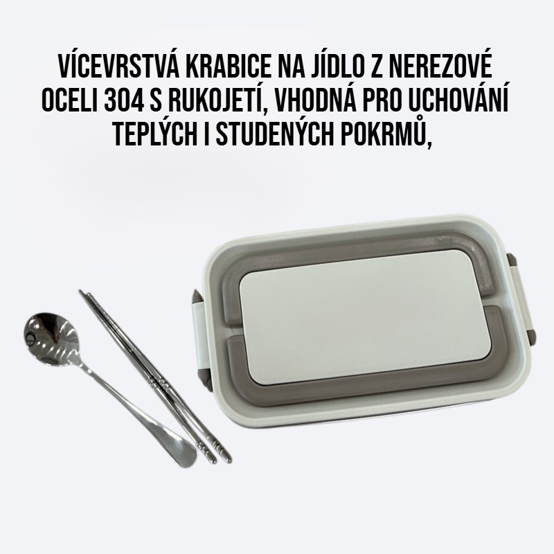 Vícevrstvá jídelní krabice s rukojetem 304 z nerezové oceli