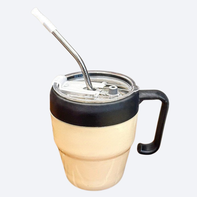 High aesthetic straw cup with lid