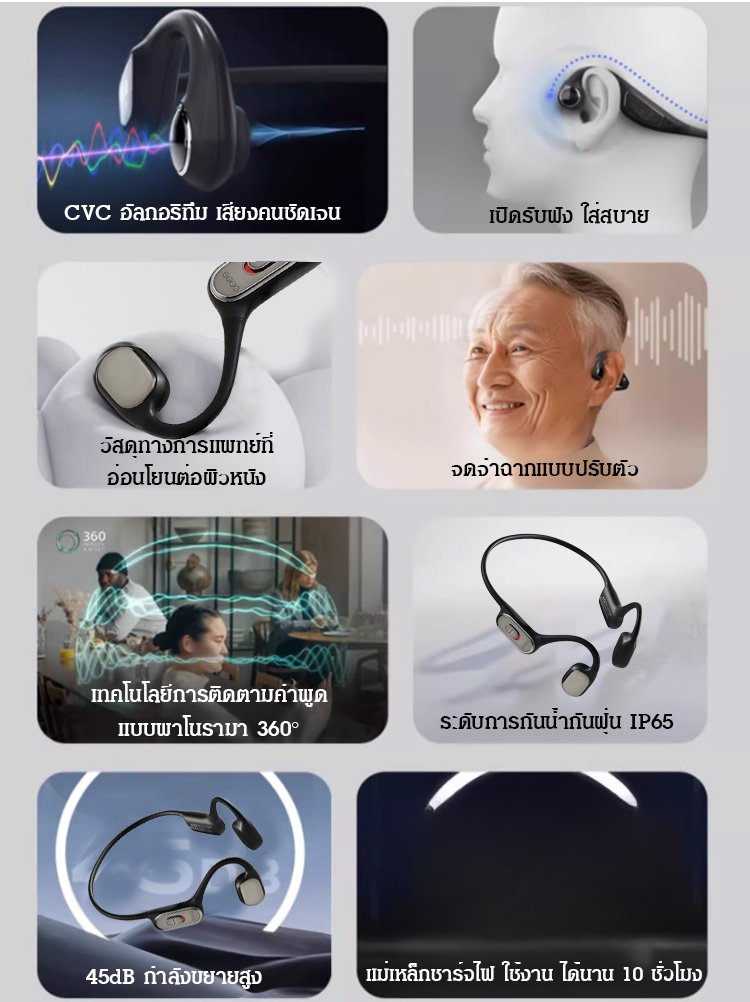 หูฟังบลูทูธกันน้ำแบบนำเสียงผ่านกระดูก