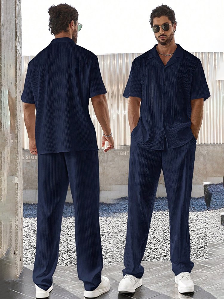 【مرونة فائقة】 مجموعة أنيقة من تي شيرت وبنطلون