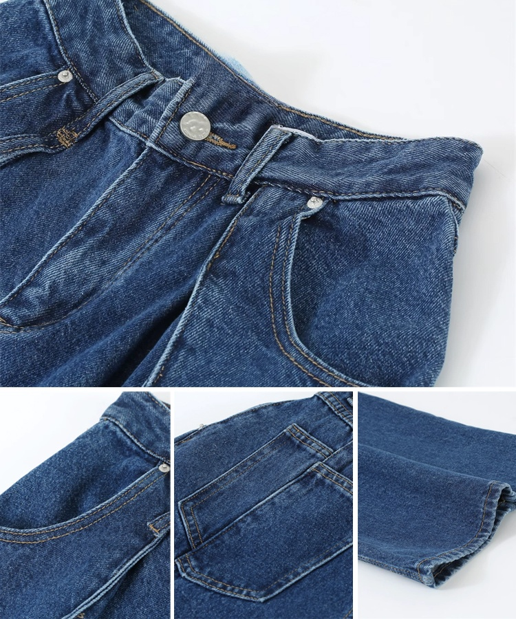 レトロ風ワイドデニムパンツ