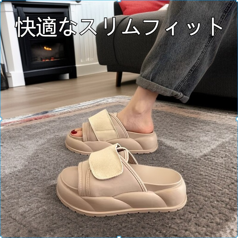 女性のための美しい厚底の身長アップサンダル、夏の屋外でのスカートとの着用に適しています、外出用の2025年の新しいスタイルのフレンチフラットスリッパ