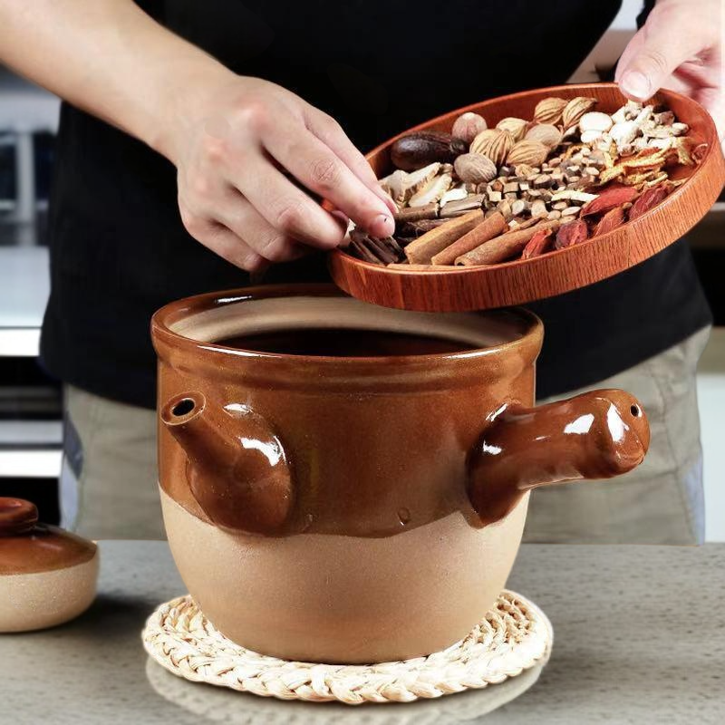 뚜껑이 있는 고온 내성 구식 캐서롤