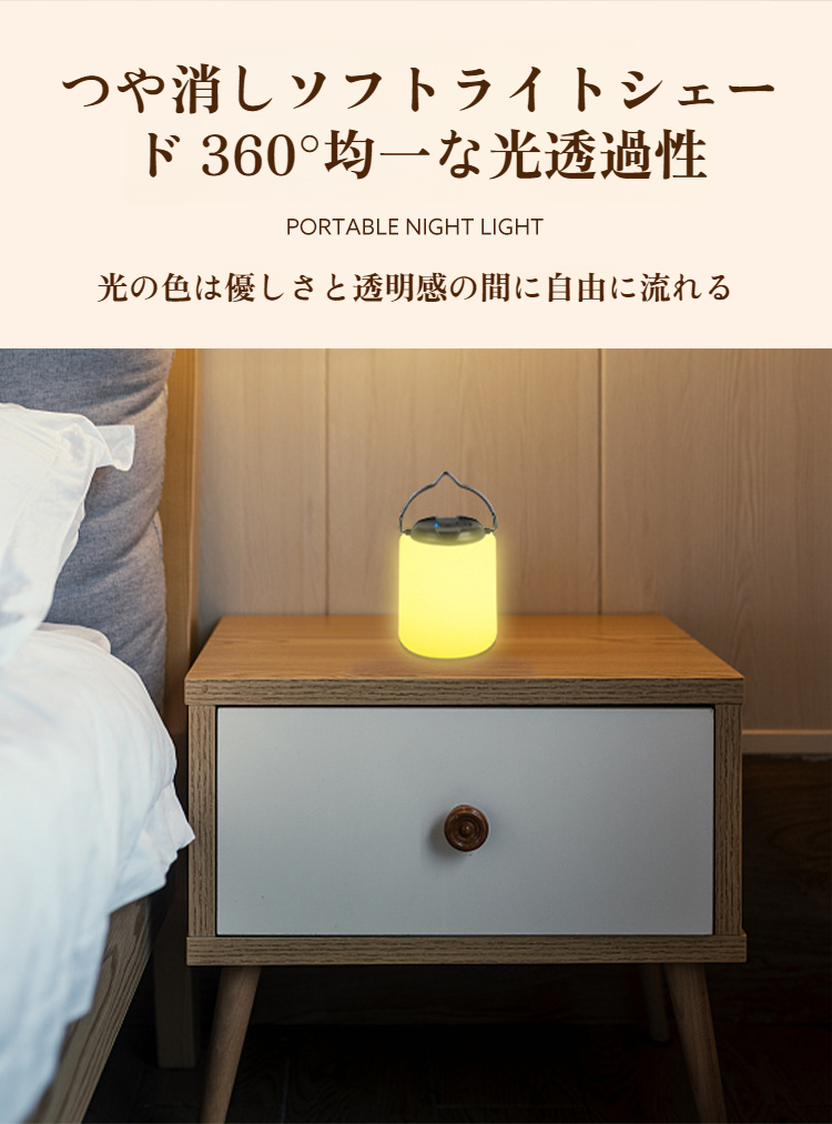 コンパクトで軽量な持ち運びLEDライト