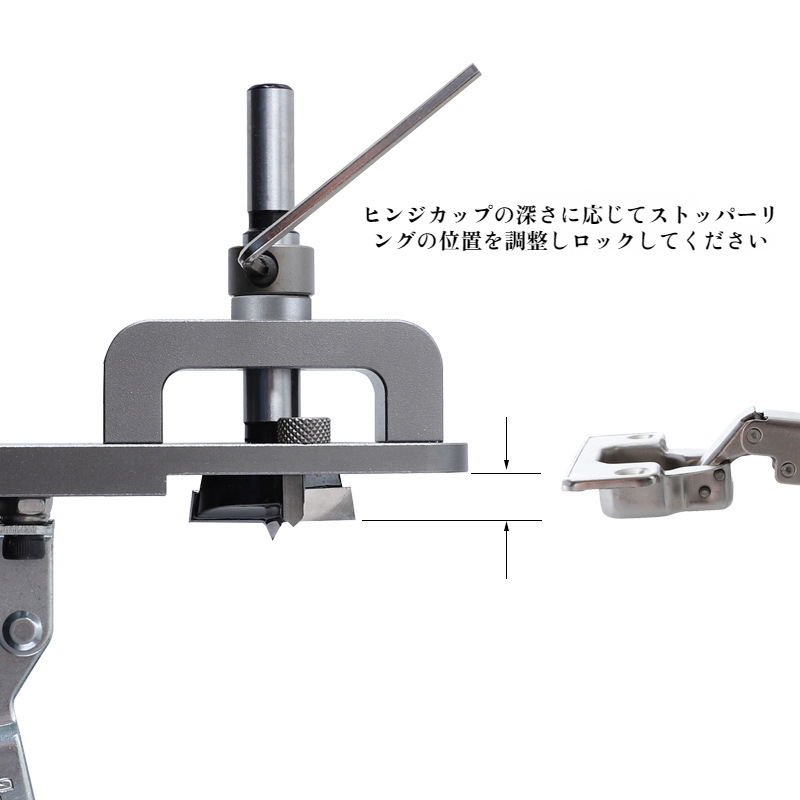 ヒンジオープナー キャビネットドア穴あけ補助工具 穴あきロケーター ヒンジ取り付け工具