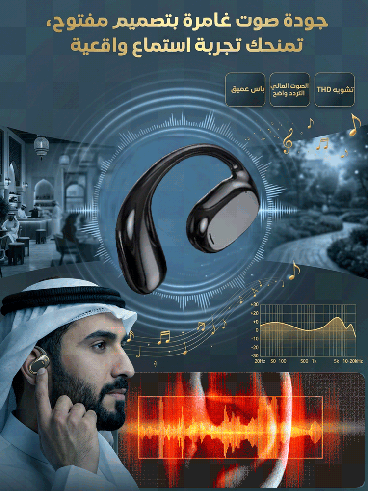 سماعة أذن معلقة على الأذن بمدة وضع استعداد 99 ساعة 