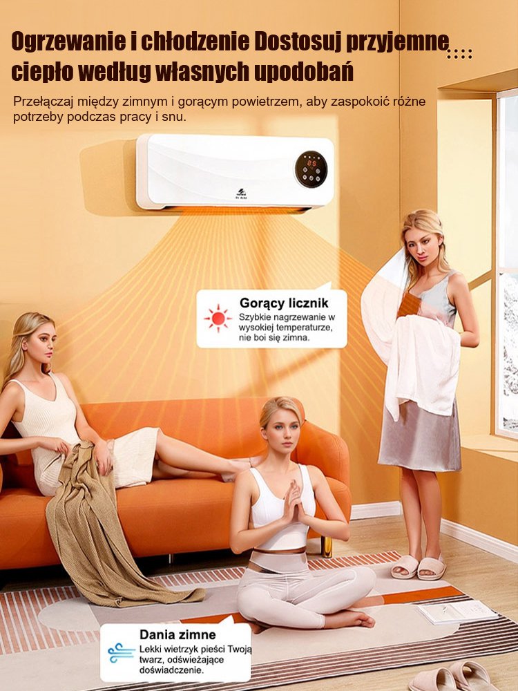 Grzejnik domowy z funkcją chłodzenia i ogrzewania