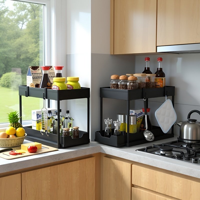 위생실 선반 주방 조리대 슬라이드형 수납 선반