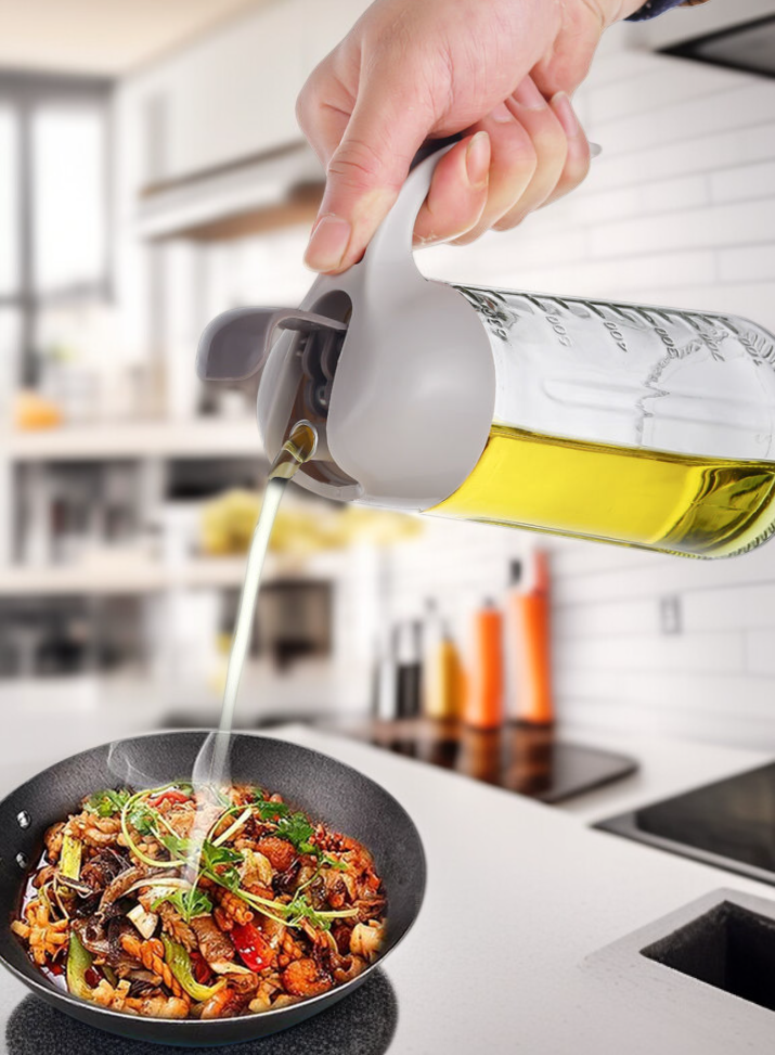 대용량 유리 오일 용기 주방 배치