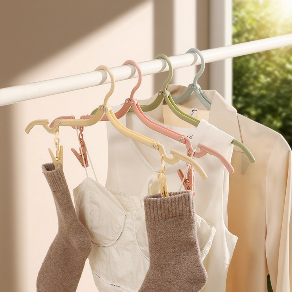 다용도 컴팩트한 휴대용 접이식 옷걸이