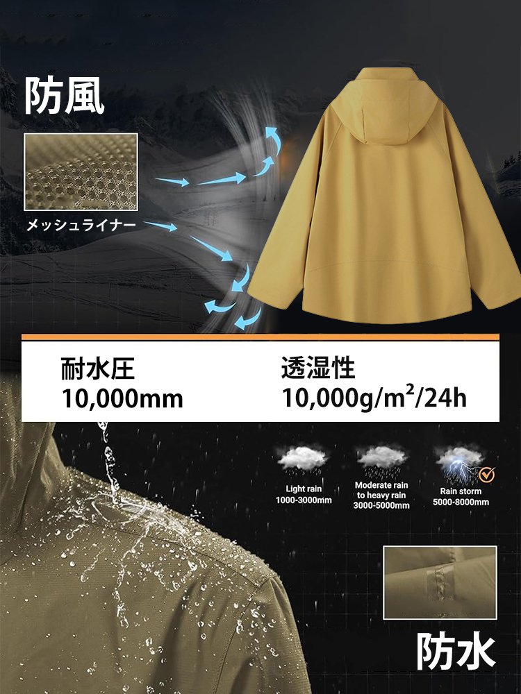 3-in-1 アウトドア マウンテンパーカー