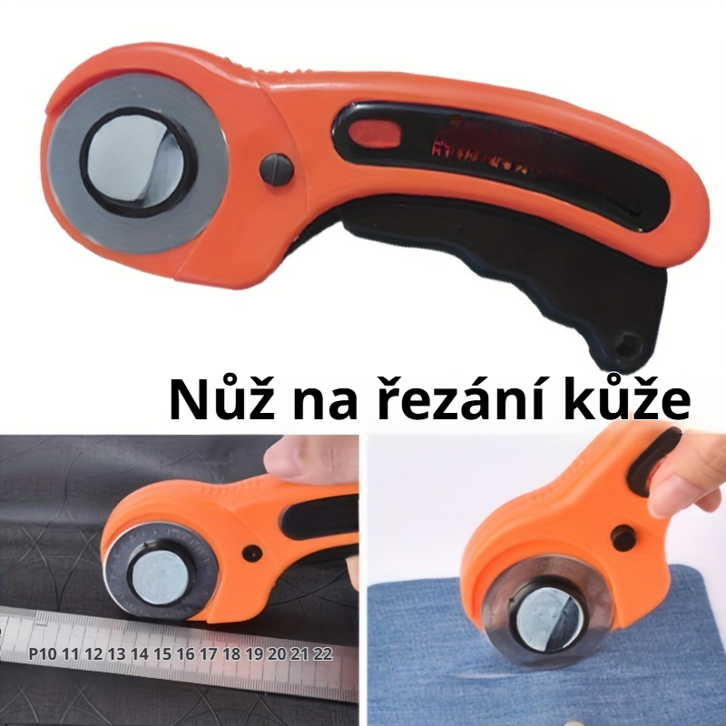 Patchworkový rotační nůž při práci s textilem