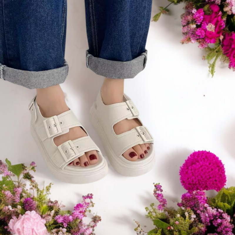 本革厚底サンダル