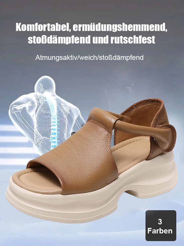 Plateau-Wedgesandalen mit offenem Zeh im koreanischen Stil