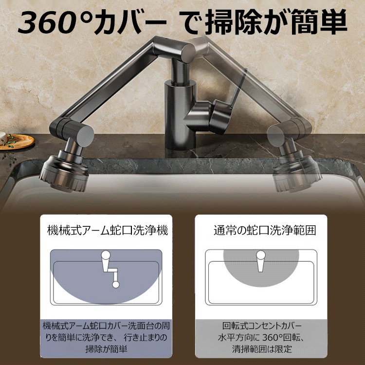 1080° ロボットアーム回転タップ
