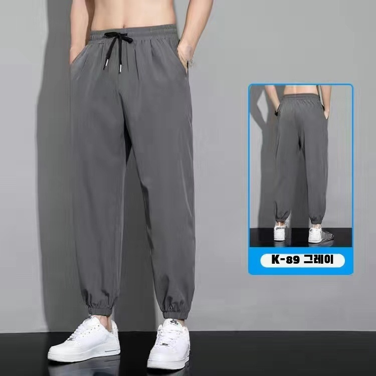 봄여름 바지 남자 얇은 냉장고 남자 캐주얼 바지 슬림핏 한국판 봄가을 루즈핏 스트레이트 트레이닝 바지