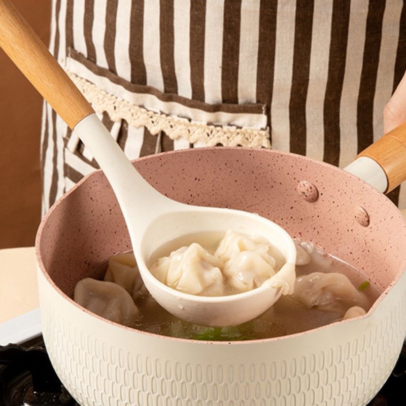 Wooden handle silicone kitchenware three-piece set soup spoon spatula kitchenware set non-stick stea