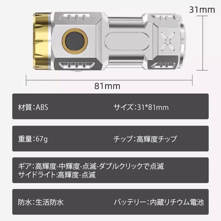 超高輝度ホワイトレーザー懐中電灯