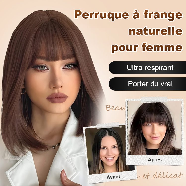 Perruque à frange naturelle pour femme