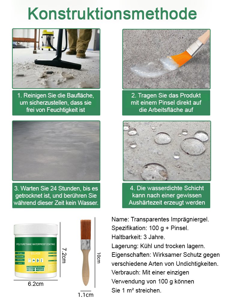 Transparenter  wasserfester Kleber