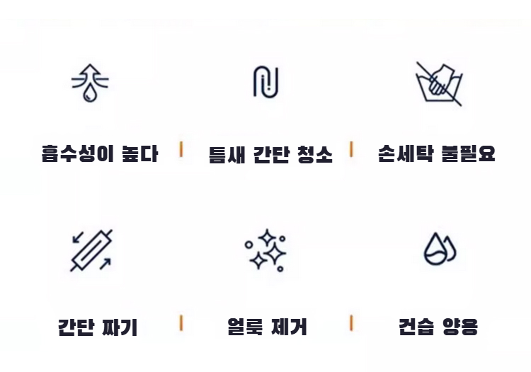 미니 행주 밀대의 흡수성 소재 클로즈업