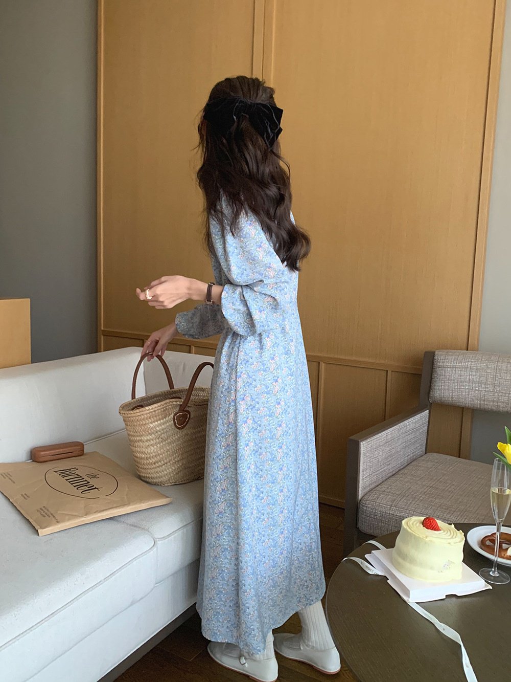 세련된 플라워 패턴 여성 원피스