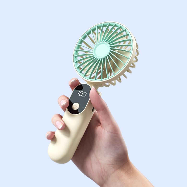 新款usb手持充電數位小風扇