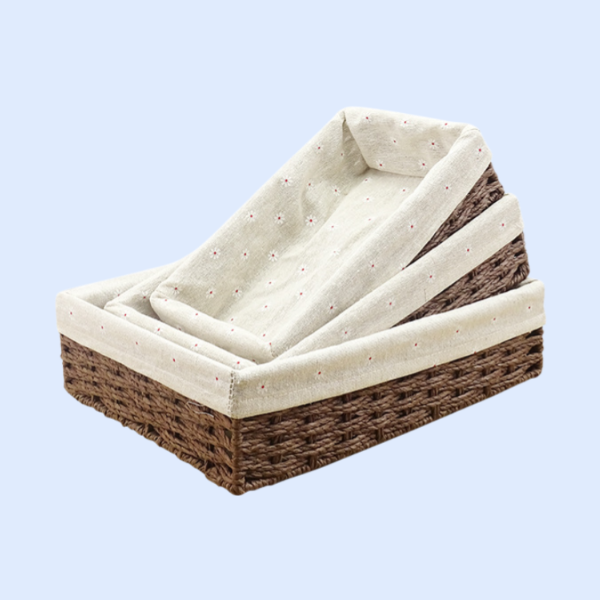 Rattan storage basket woven storage basket desktop sundries storage snack storage box sundries baske