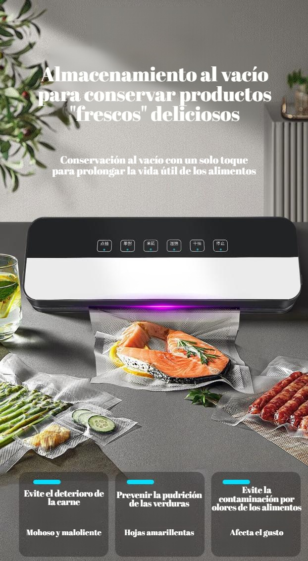 Selladora JMY sellando bolsas de alimentos frescos