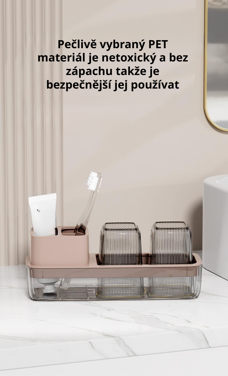 Průhledný elektrický držák na zubní kartáčky