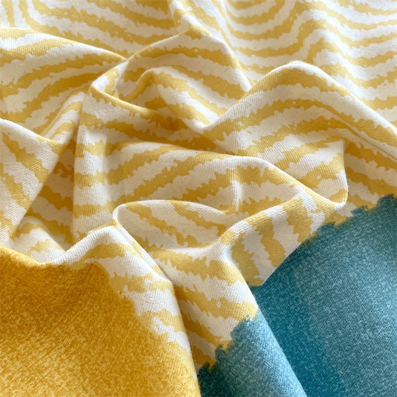 コットンモノグラム掛け布団カバーコットンシングル秋冬掛け布団カバー新中国製厚手起毛掛け布団カバー単品