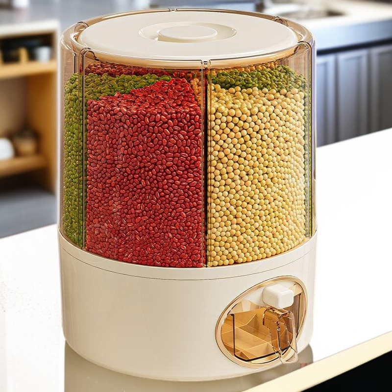 家庭用回転式穀物貯蔵バケツ