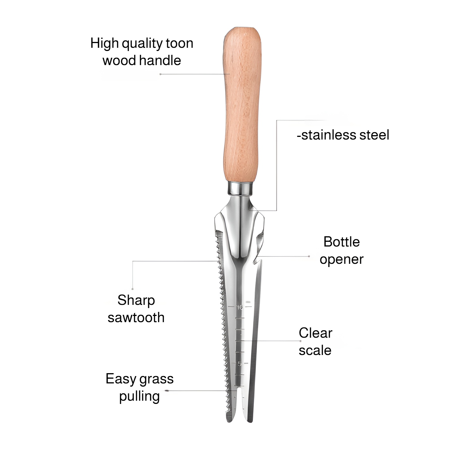 Weeding knife artifact root weeding tool gardening rake root removal manganese steel trumpet hand-he